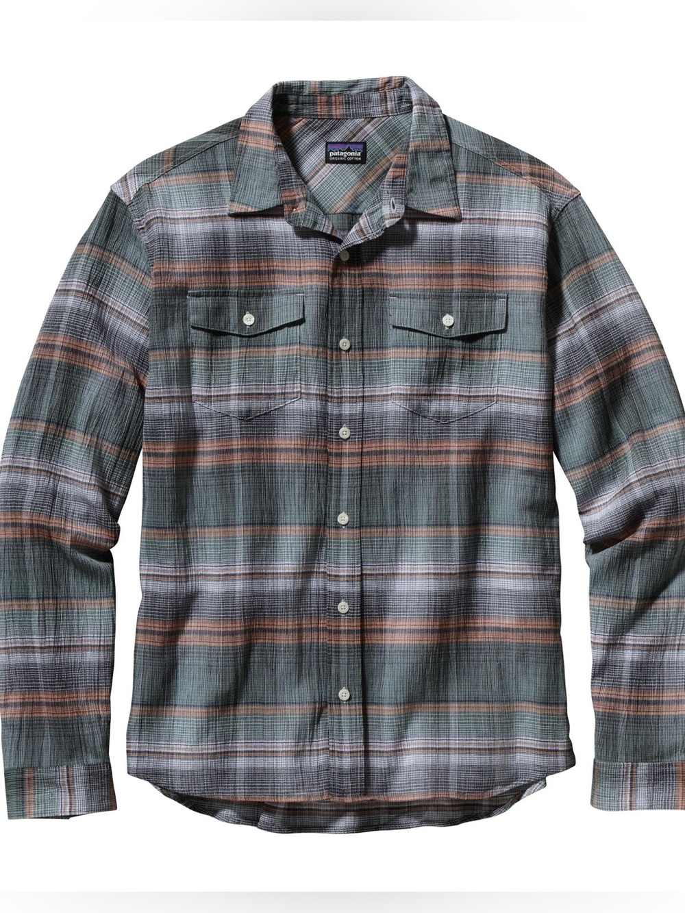 Patagonia Organic Cotton Men's Long-Sleeved A/C Steersman Shirt Plaskett Size XL